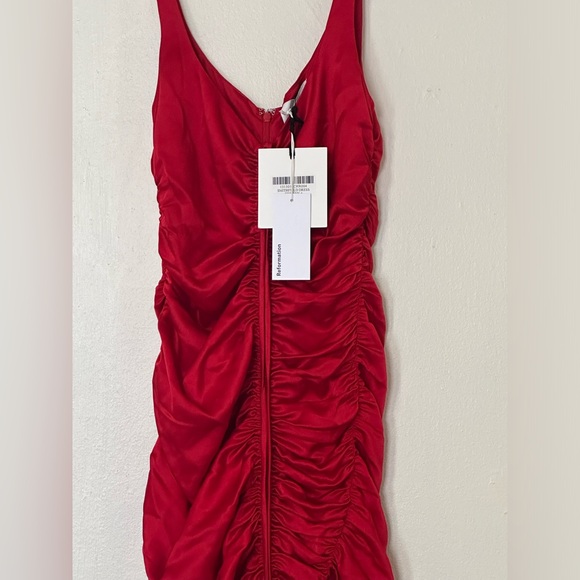 Reformation collection Smithfield red cherry ruffled dress - Picture 11 of 13